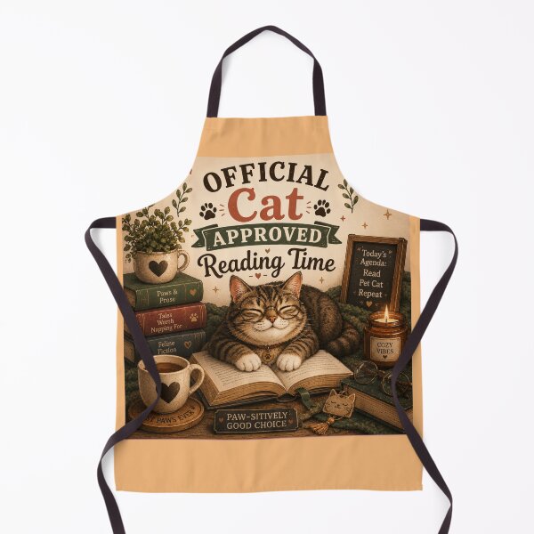 Item preview, Official Cat Approved Reading Time – Cute Cat Book Lover Design designed and sold by MotylekAnia.