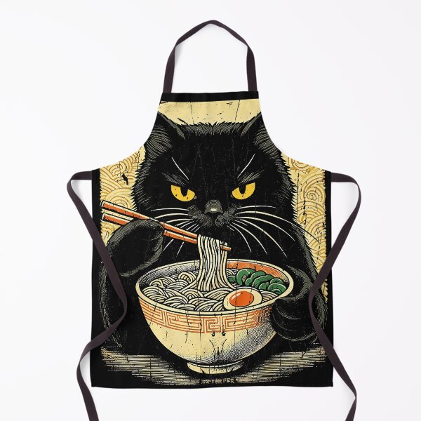 Item preview, Black Cat Eating Ramen Japanese Noodle Bowl Feline Lover designed and sold by AmaXONIC.