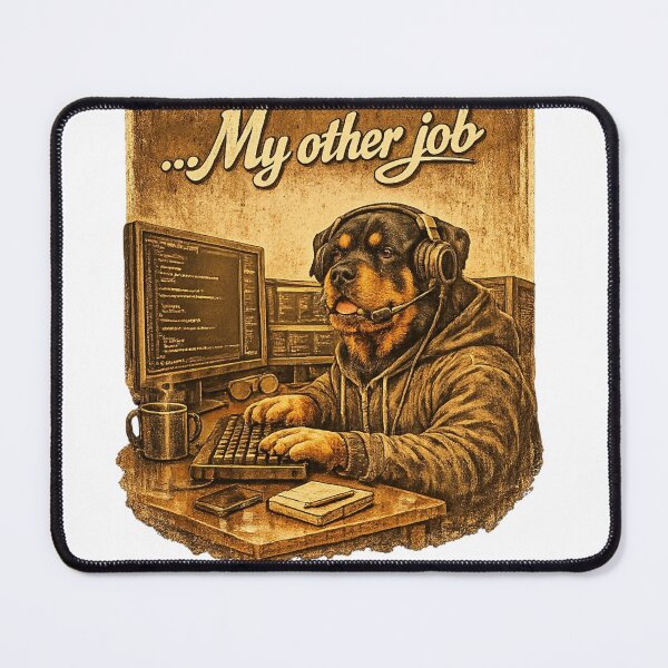 Item preview, Rottweiler Programmer My Other Job Funny Tech Dog designed and sold by FANTASYoDarknes.