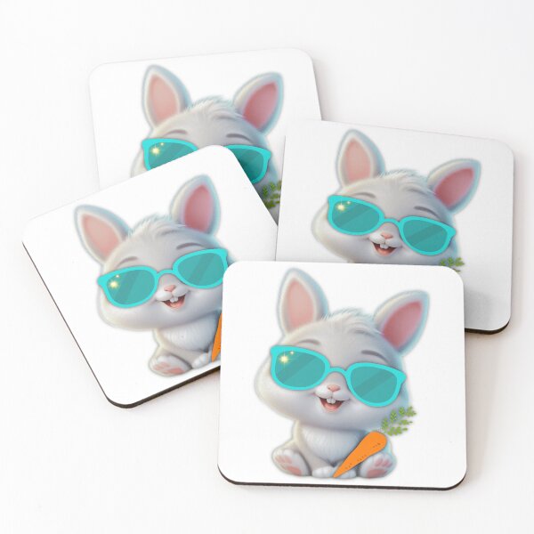 Item preview, Cute Summer Bunny with Turquoise Sunglasses | Kawaii Animal designed and sold by lunadesignsmoon.