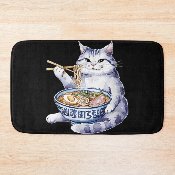 Item preview, Cat Eating Ramen Japanese Noodle Soup designed and sold by AmaXONIC.