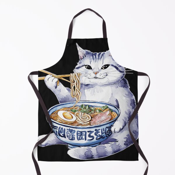 Item preview, Cat Eating Ramen Japanese Noodle Soup designed and sold by AmaXONIC.