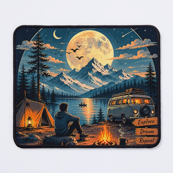 Item preview, Explore • Dream • Repeat | Vintage Camping Adventure T-Shirt designed and sold by Tanu Biswas.