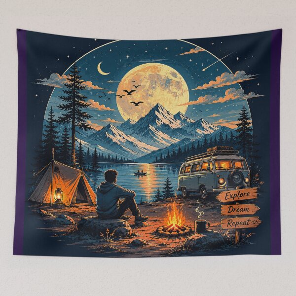 Item preview, Explore • Dream • Repeat | Vintage Camping Adventure T-Shirt designed and sold by Tanu Biswas.