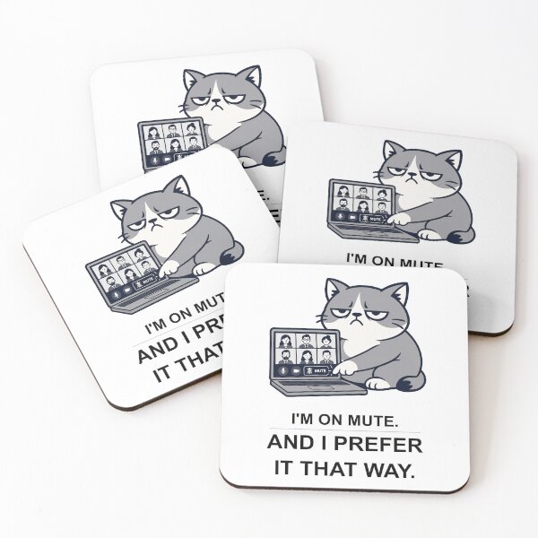 Item preview, Funny Grumpy Cat I'm On Mute And I Prefer It That Way — Zoom Call Office Humor T-Shirt Gift for Remote Workers designed and sold by OfficeWhiskers.