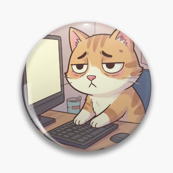 Item preview, Cat Burnout Sticker – Mentally Offline Work Meme designed and sold by SoftAuraStudi0.