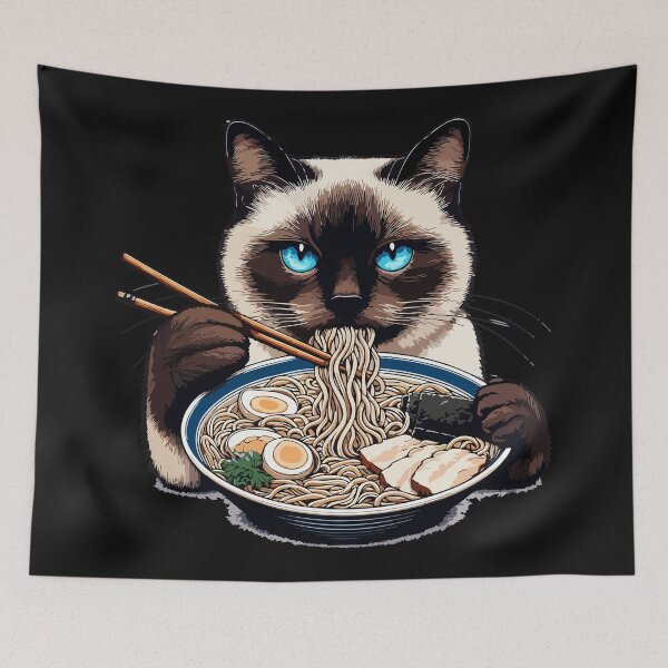 Item preview, Siamese Cat Ramen Noodles Japanese Food Cat Lover designed and sold by AmaXONIC.