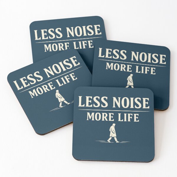 Item preview, Less Noise More Life Vintage Minimalist Aesthetic Typography Design designed and sold by Liva Art.