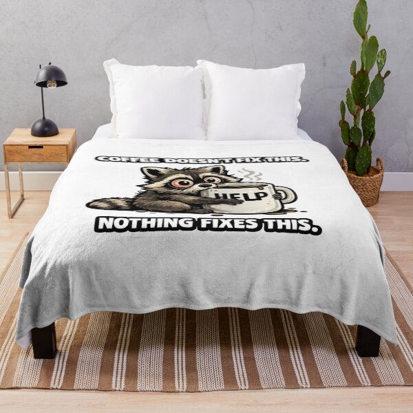 Item preview, Coffee Doesnt Fix This Nothing Fixes This Funny Raccoon Trash Panda Work Burnout designed and sold by DryHumorPrints.