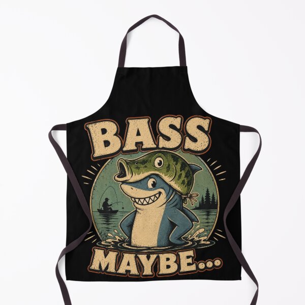 Item preview, Bass Maybe Funny Fishing Shark Art designed and sold by Retr0Tshirts.