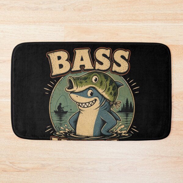 Item preview, Bass Maybe Funny Fishing Shark Art designed and sold by Retr0Tshirts.