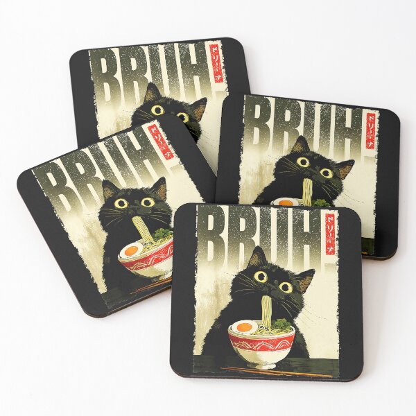 Item preview, Bruh Cat Ramen Noodle Meme Black Cat Owner designed and sold by AmaXONIC.