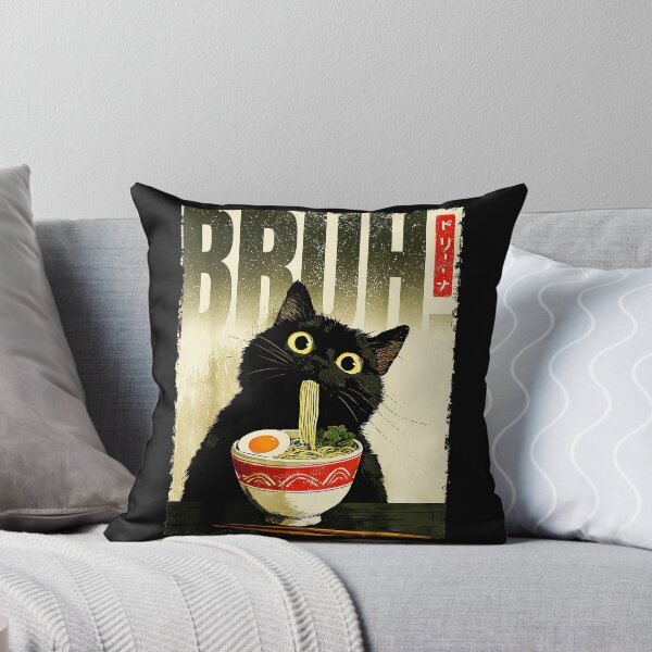 Item preview, Bruh Cat Ramen Noodle Meme Black Cat Owner designed and sold by AmaXONIC.