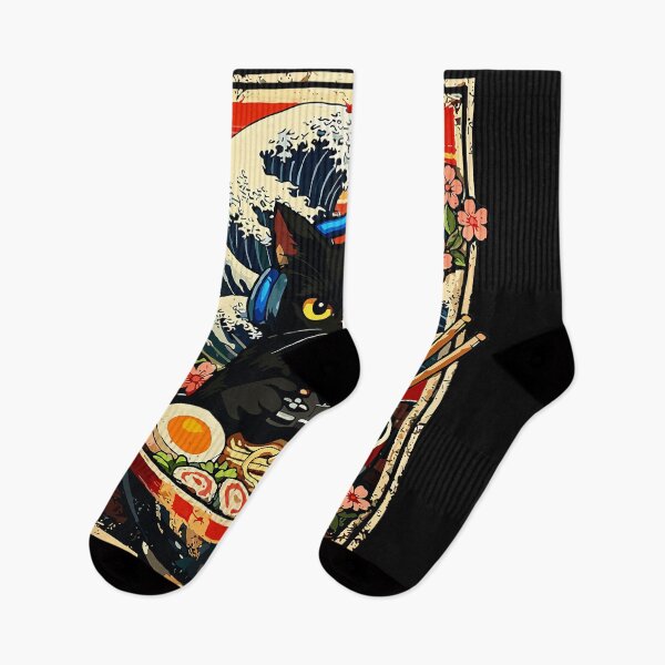 Item preview, Black Cat Gamer Ramen Japanese Wave Foodie Feline designed and sold by AmaXONIC.