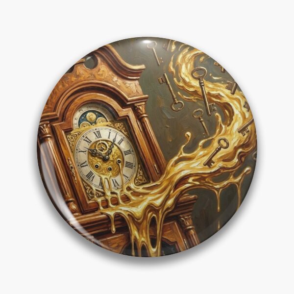 Item preview, Surreal Liquid Gold Grandfather Clock and Keys designed and sold by Gifter-ly.