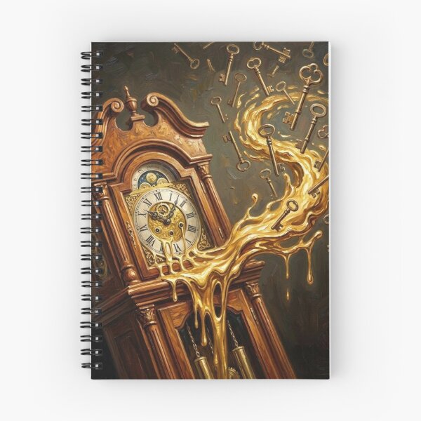 Item preview, Surreal Liquid Gold Grandfather Clock and Keys designed and sold by Gifter-ly.