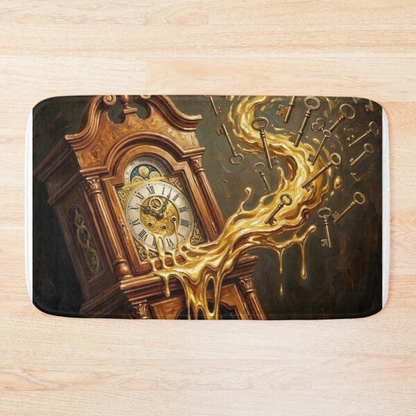 Item preview, Surreal Liquid Gold Grandfather Clock and Keys designed and sold by Gifter-ly.