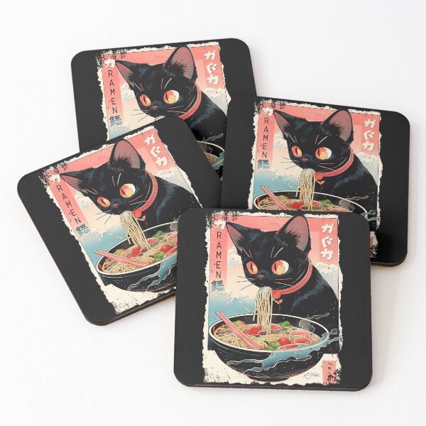 Item preview, Ramen Black Cat Japanese Food Lover Noodles designed and sold by AmaXONIC.