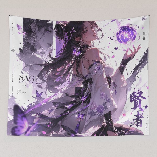 Item preview, Valorant Sage Anime Purple Aesthetic Art Print | Mystic Butterfly Mage Gamer Poster designed and sold by NBT-NOVA.