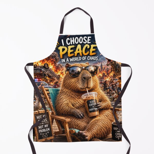 Item preview, Capybara Chaos Iced Coffee Not My Problem Funny Humor Art designed and sold by irfanshikh.