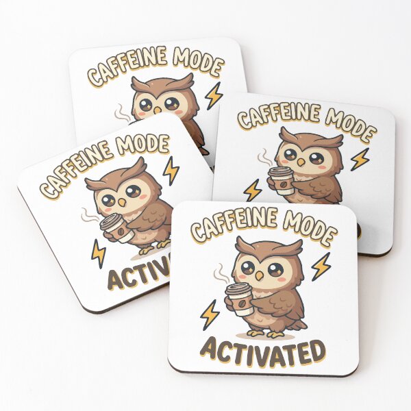 Item preview, Caffeine Mode Activated - Cute Owl Coffee Lover Design T-Shirt designed and sold by DarojadNR.