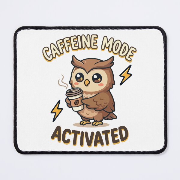 Item preview, Caffeine Mode Activated - Cute Owl Coffee Lover Design T-Shirt designed and sold by DarojadNR.