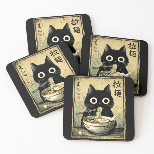 Item preview, Black Cat Ramen Noodle Japanese Food Lover designed and sold by AmaXONIC.