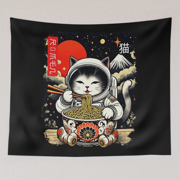 Item preview, Ramen Neko Cat Astronaut Space Japanese Food Lover designed and sold by AmaXONIC.