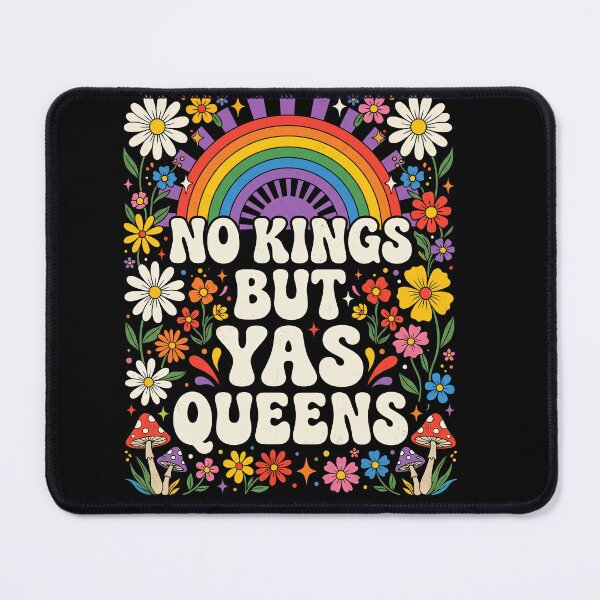 Item preview, No Kings But Yas Queens Retro Rainbow Pride Protest Shirt designed and sold by ArcaneArtistry.
