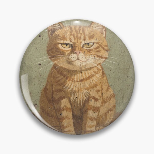 Item preview, Suspicious Ginger Cat Narrowed Eyes Folk Art designed and sold by PictorialWhimsy.