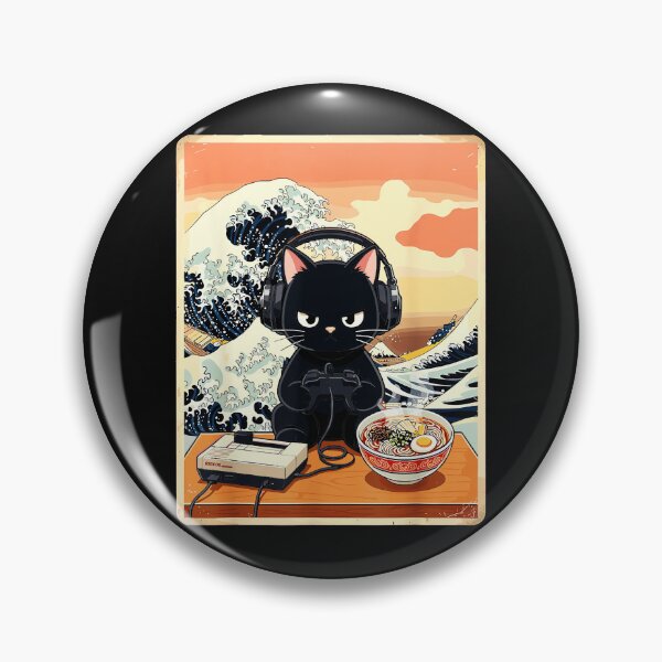 Item preview, Cat Gamer Retro Gaming Headphones Ramen Food designed and sold by AmaXONIC.