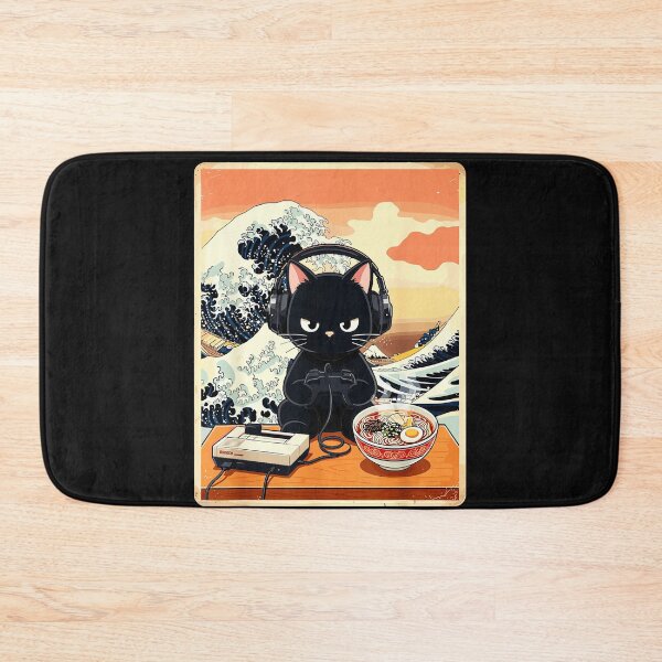 Item preview, Cat Gamer Retro Gaming Headphones Ramen Food designed and sold by AmaXONIC.