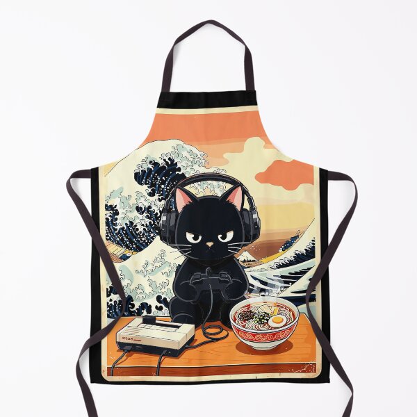 Item preview, Cat Gamer Retro Gaming Headphones Ramen Food designed and sold by AmaXONIC.