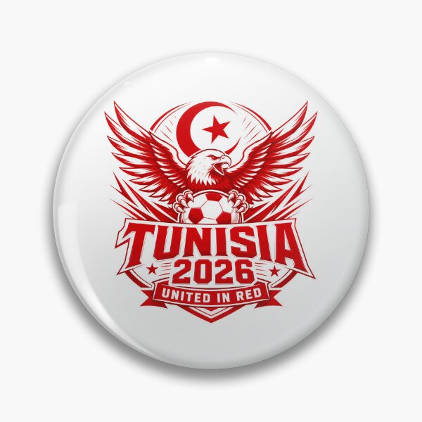 Item preview, Tunisia 2026 United Red Football Crest designed and sold by RedCircleArt.