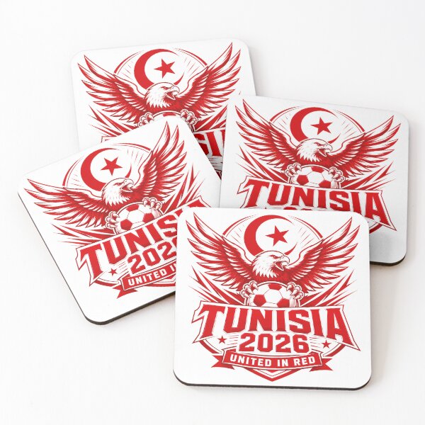 Item preview, Tunisia 2026 United Red Football Crest designed and sold by RedCircleArt.