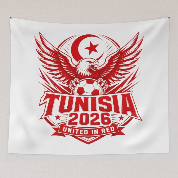 Item preview, Tunisia 2026 United Red Football Crest designed and sold by RedCircleArt.