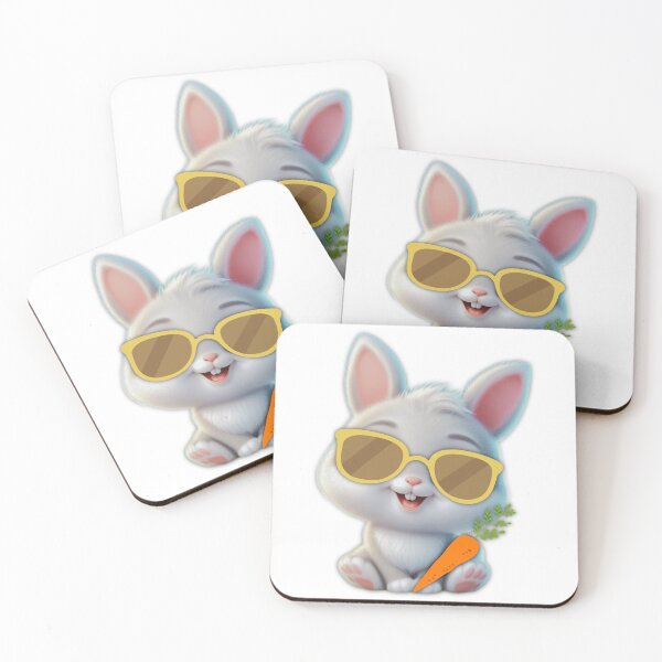 Item preview, Cute Summer Bunny with Yellow Sunglasses | Kawaii Animal designed and sold by lunadesignsmoon.