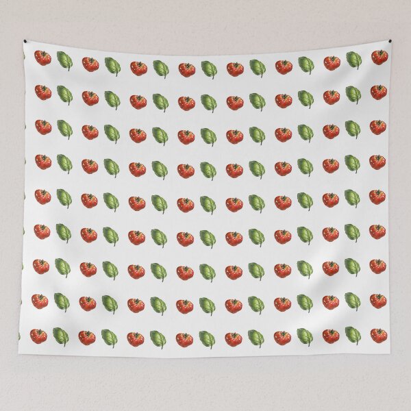 Item preview, Tomato and Basil Set - Watercolor art designed and sold by AquarellChill.