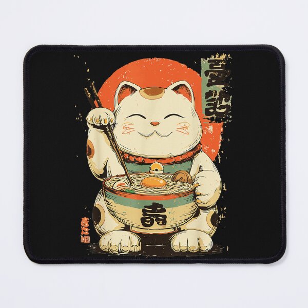 Item preview, Ramen Cat Maneki Neko Lucky Fortune Japanese Food Feline Lover designed and sold by AmaXONIC.