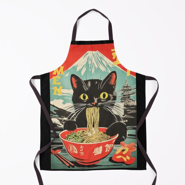 Item preview, Ramen Black Cat Japanese Food Mount Fuji Lover designed and sold by AmaXONIC.