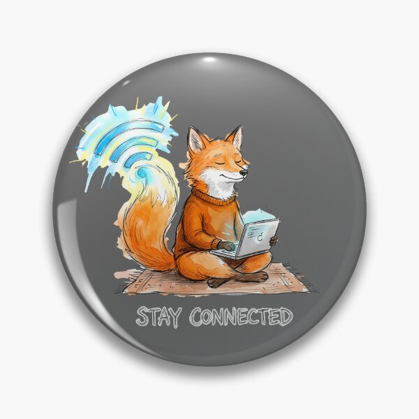 Item preview, Stay Connected - Cozy Fox with Laptop Watercolor Art designed and sold by SoulPT.