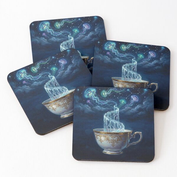 Item preview, Cosmic Jellyfish Spiral Tea Surreal Art designed and sold by Gifter-ly.