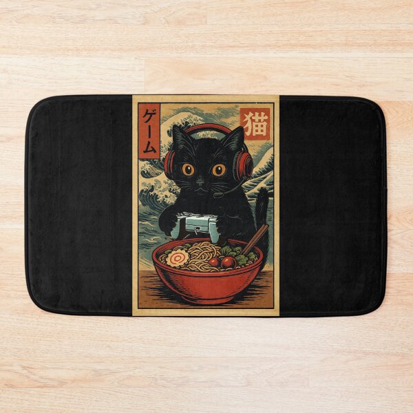 Item preview, Game Cat Neko Gamer Feline Ramen Japanese Food Fan designed and sold by AmaXONIC.
