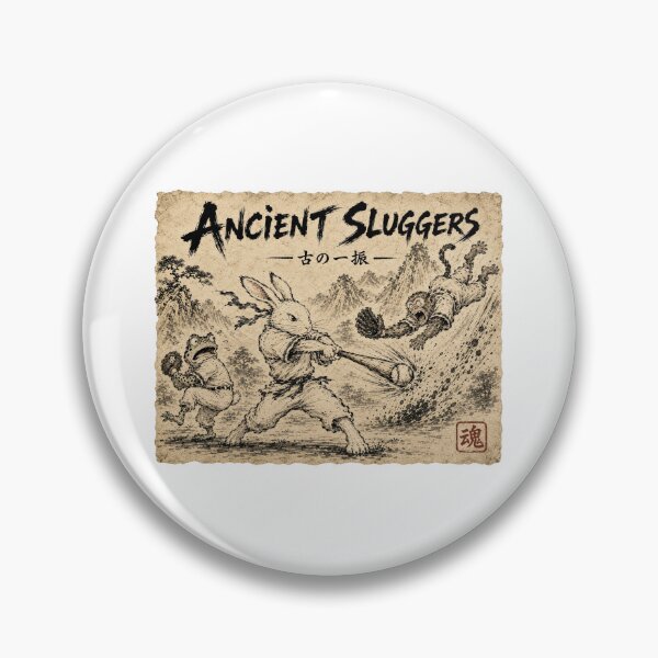 Item preview, Ancient Sluggers – Japanese Choju-giga Baseball Humor Sticker Art designed and sold by Locker39.