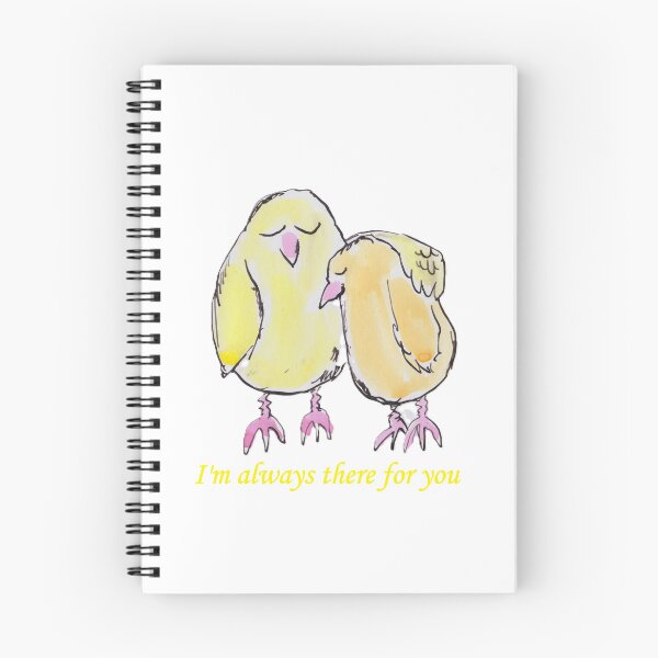 Item preview, 2 yellow birds comforting designed and sold by Inky Fingers Illustrations.