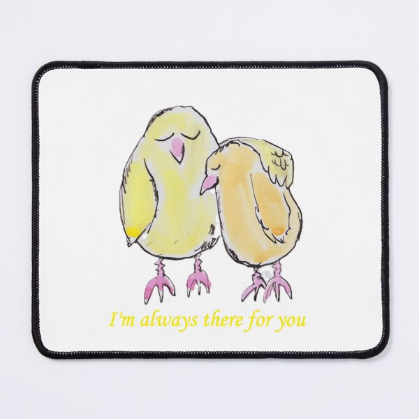 Item preview, 2 yellow birds comforting designed and sold by Inky Fingers Illustrations.