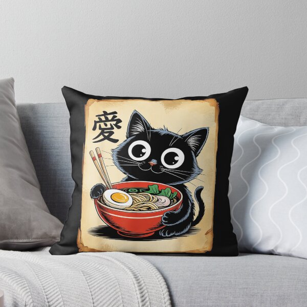 Item preview, Love Black Cat Ramen Japanese Food designed and sold by AmaXONIC.