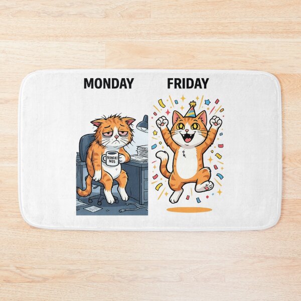 Item preview, Monday vs Friday Funny Cat Office Humor Relatable Gift designed and sold by irfanshikh.