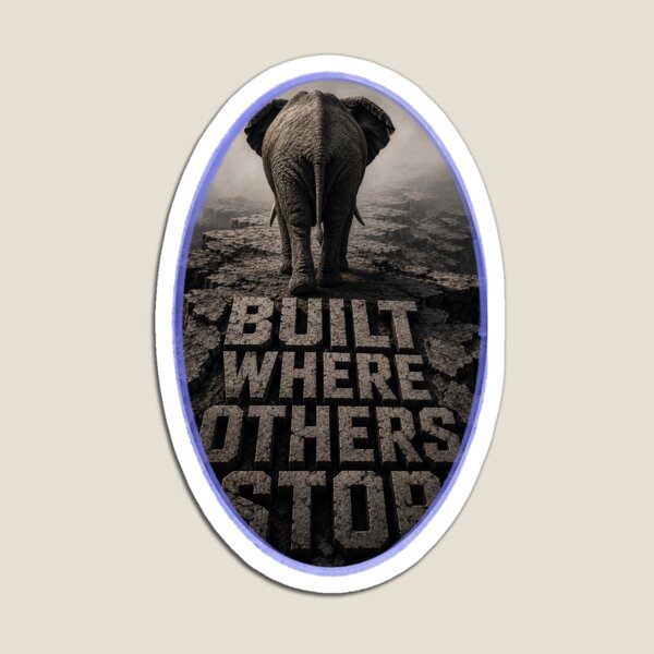Item preview, Solo Founder Built Where Others Stop Elephant Brutalist Art Print designed and sold by SavannaStrikes.