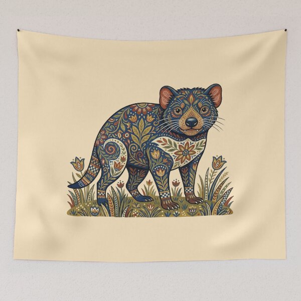 Item preview, Tasmanian Devil Folk Art Print: The Midnight Marauder designed and sold by FreiherrPK.